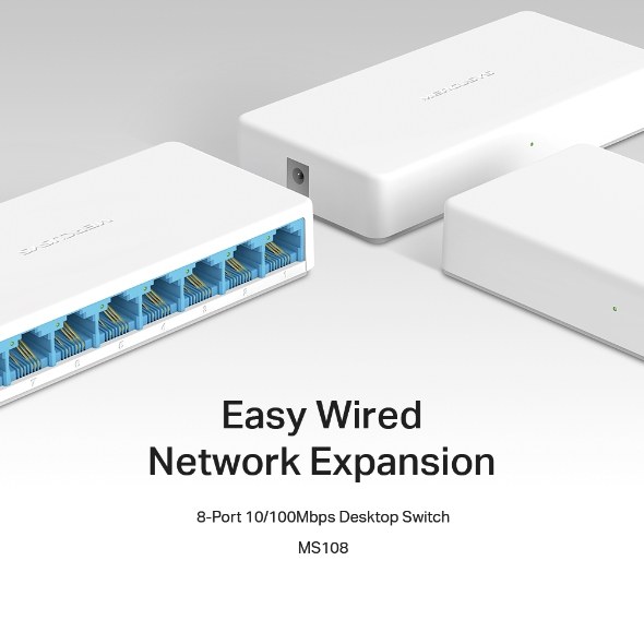 Фото Коммутатор Mercusys MS108, 8 портов Ethernet 100 Мбит/с
