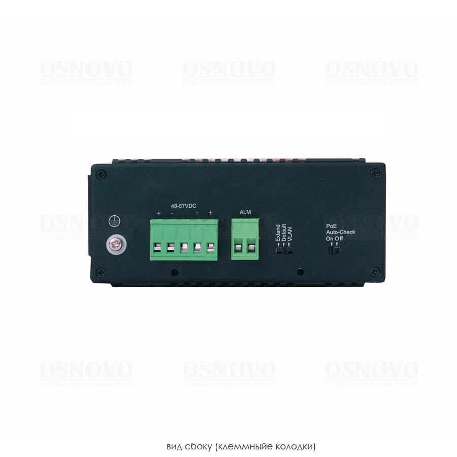 Фото Коммутатор OSNOVO OS-44TB1(SW-60812/I), 8×100 Мбит/с PoE + 1×1 Гбит/с LAN + 2×1 Гбит/с SFP, неуправляемый