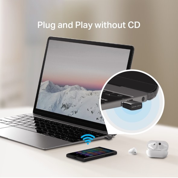 Фото Сверхкомпактный USB-адаптер Mercusys MA12N с поддержкой Wi-Fi N300