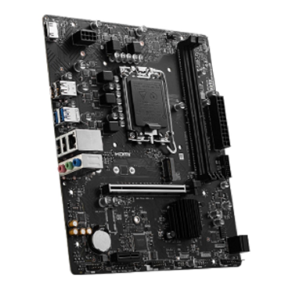 Фото Материнская плата MSI PRO H610M-S DDR4, LGA 1700, Intel H610, 2xDDR4, 2xSATA, 1xM.2, 1xPCIe 4.0 x16, 1xPCIe 3.0 x1, 1xHDMI, 1x1Gb LAN, 4xUSB 2.0, 2xUSB 3.2 Gen 1, 3x3.5 мм, 7.1, Micro-ATX
