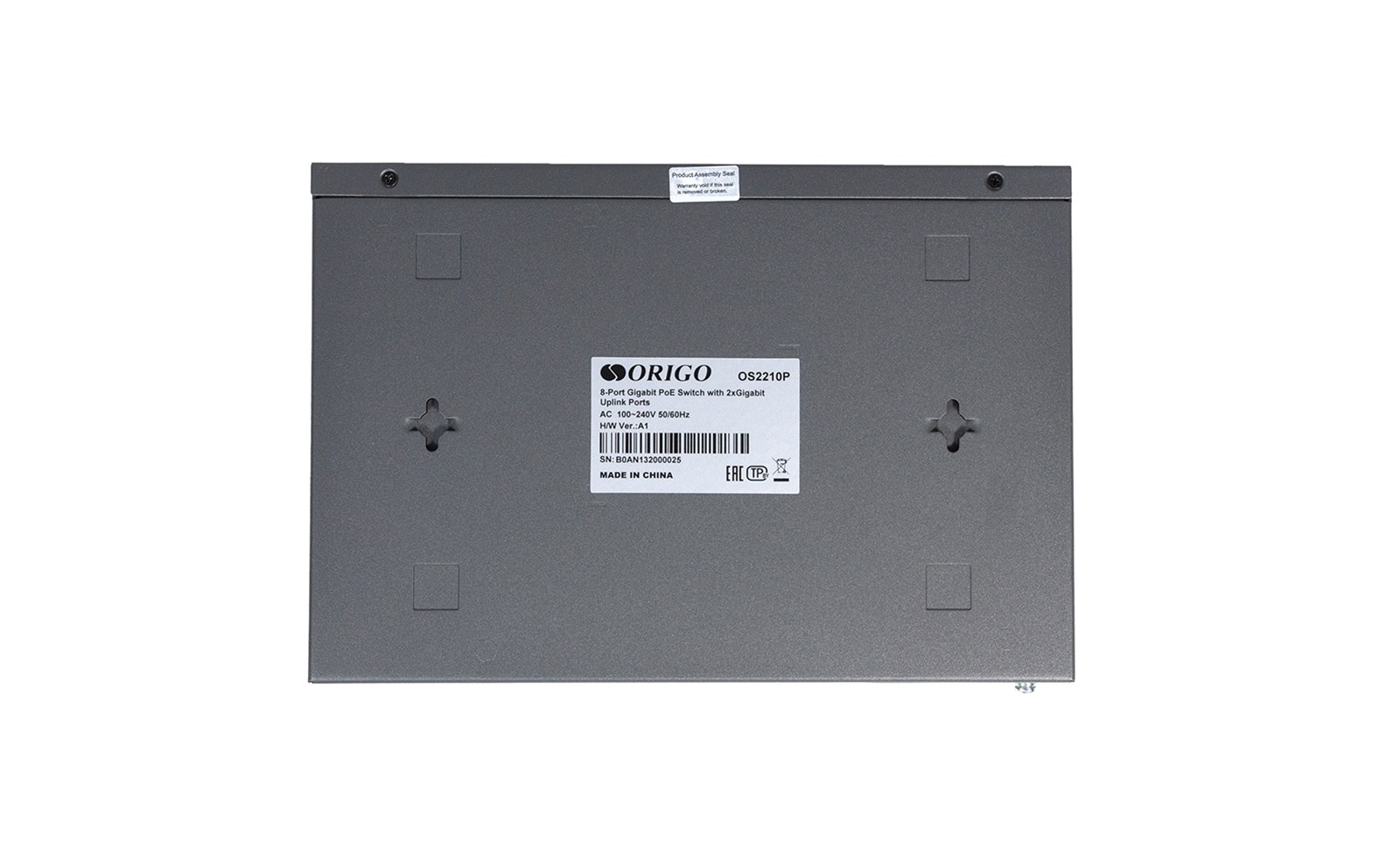 Фото Коммутатор неуправляемый PoE ORIGO Unmanaged Switch 8x1000Base-T PoE, 2x1000Base-T, PoE Budget 120W, Long-range PoE up to 250m, 19" w/brackets