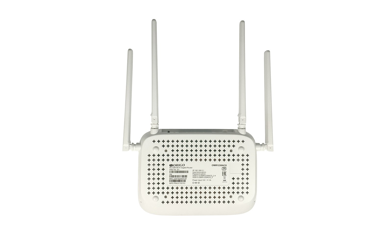 Фото Беспроводной двухдиапазонный маршрутизатор AC1200, 1x1000Base-T WAN, 3x1000Base-T LAN, 4 внешние антенны 5 dBi