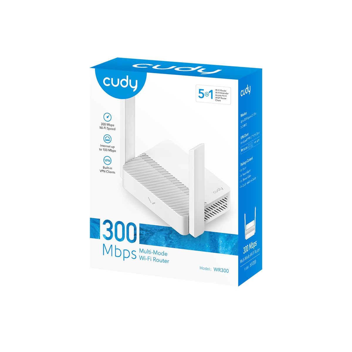 Фото Роутер Cudy WR300 N300 10/100BASE-TX/Wi-Fi белый
