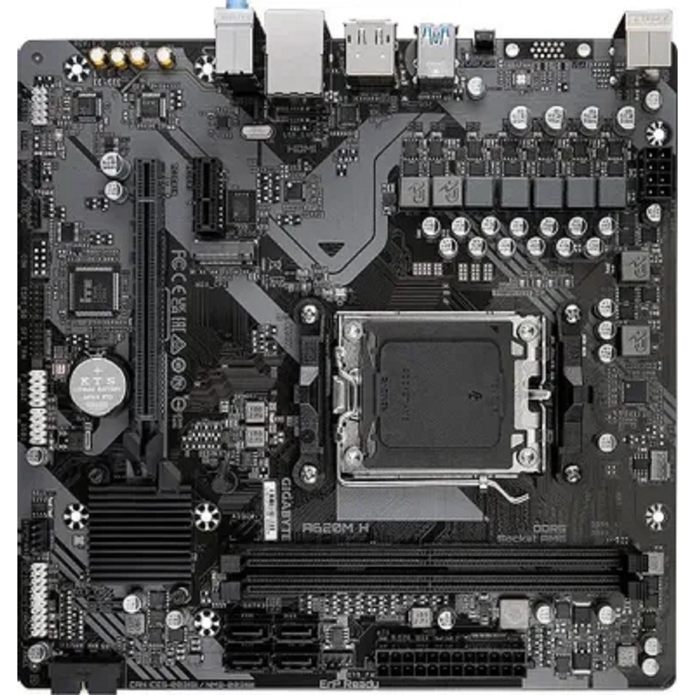 Фото Материнская плата Gigabyte A620M H (V1.2/V2.0), SocketAM5 AMD A620 2xDDR5 mATX AC`97 8ch(7.1) GbLAN RAID+VGA+HDMI