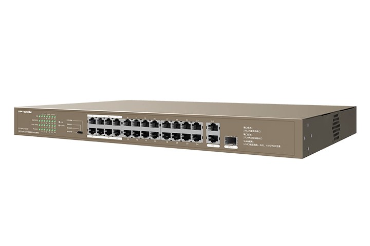 Фото Коммутатор IP-COM F1126P-24-250W PoE неуправляемый 26-Ports 10/100 Mbps Base-TX + 1-Port 1000 Base-X SFP/24-Ports PoE (PoE бюджет 230W)