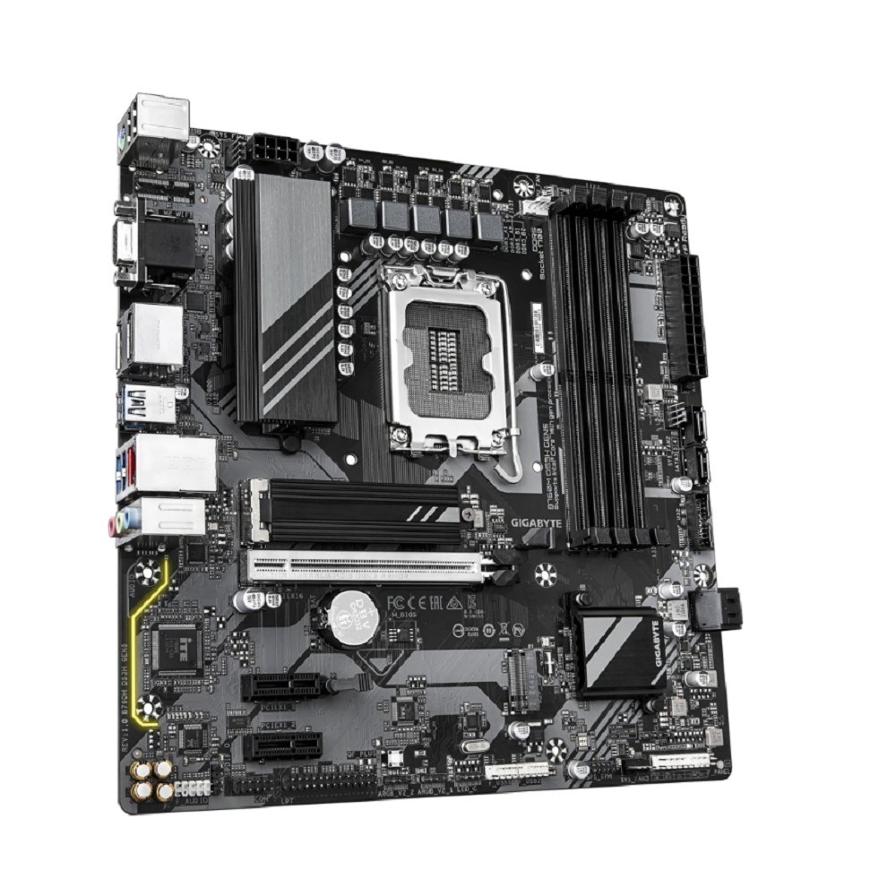 Фото Материнская плата Gigabyte B760M DS3H GEN5 Soc-1700 Intel B760 4xDDR5 mATX AC`97 8ch(7.1) 2.5Gg RAID+VGA+HDMI+DP