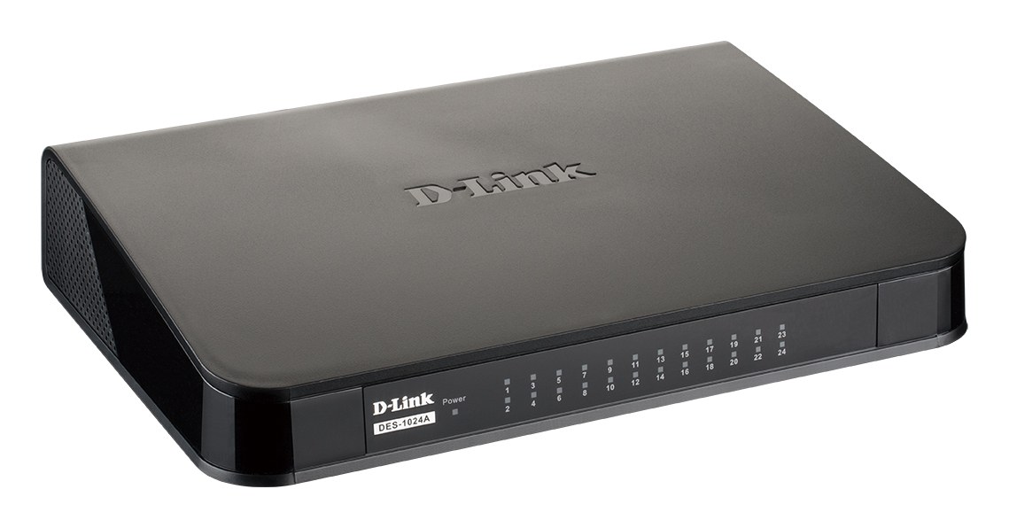 Фото Коммутатор неуправляемый D-Link DES-1024A/E3A с 24 портами 10/100Base-TX