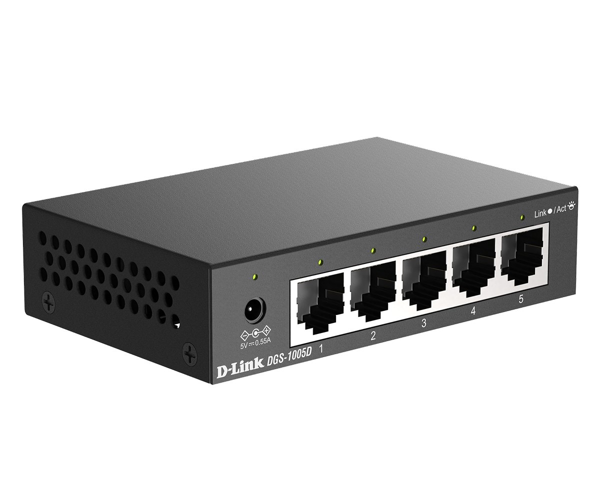 Фото Коммутатор D-Link DGS-1005D, 5×1 Гбит/с, неуправляемый