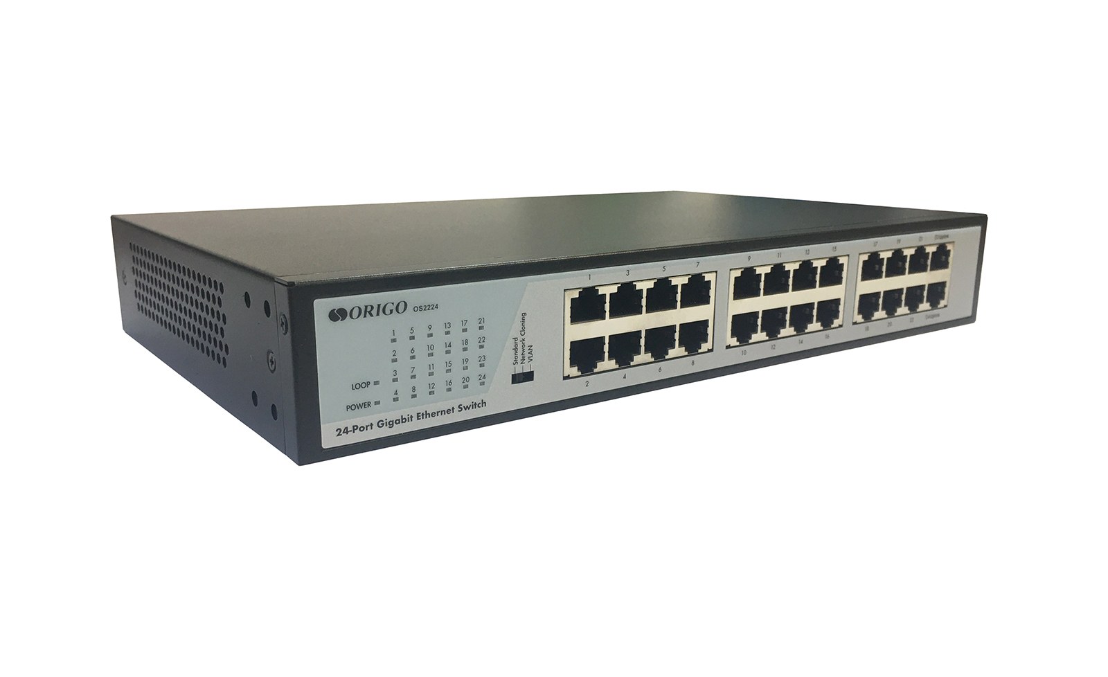 Фото Коммутатор неуправляемый ORIGO, 24x1000Base-T, комплект для установки в 19" стойку