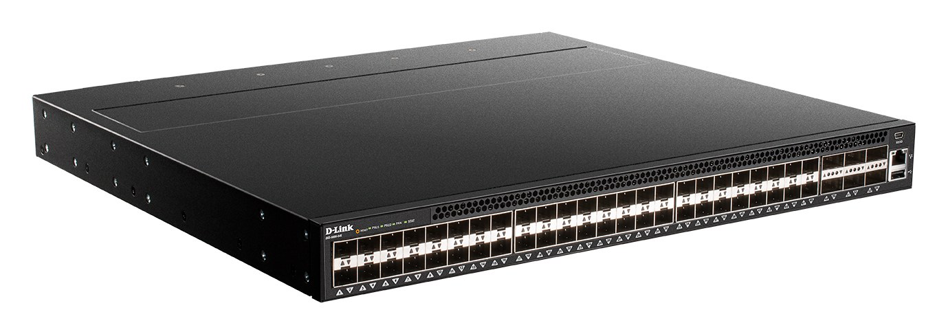 Фото Коммутатор Managed L3 Switch 48x10Gbase-X SFP+, 6x40Gbase-X QSFP+, CLI, 1000Base-T Management, mini-USB Console, USB, w/D-Link OS