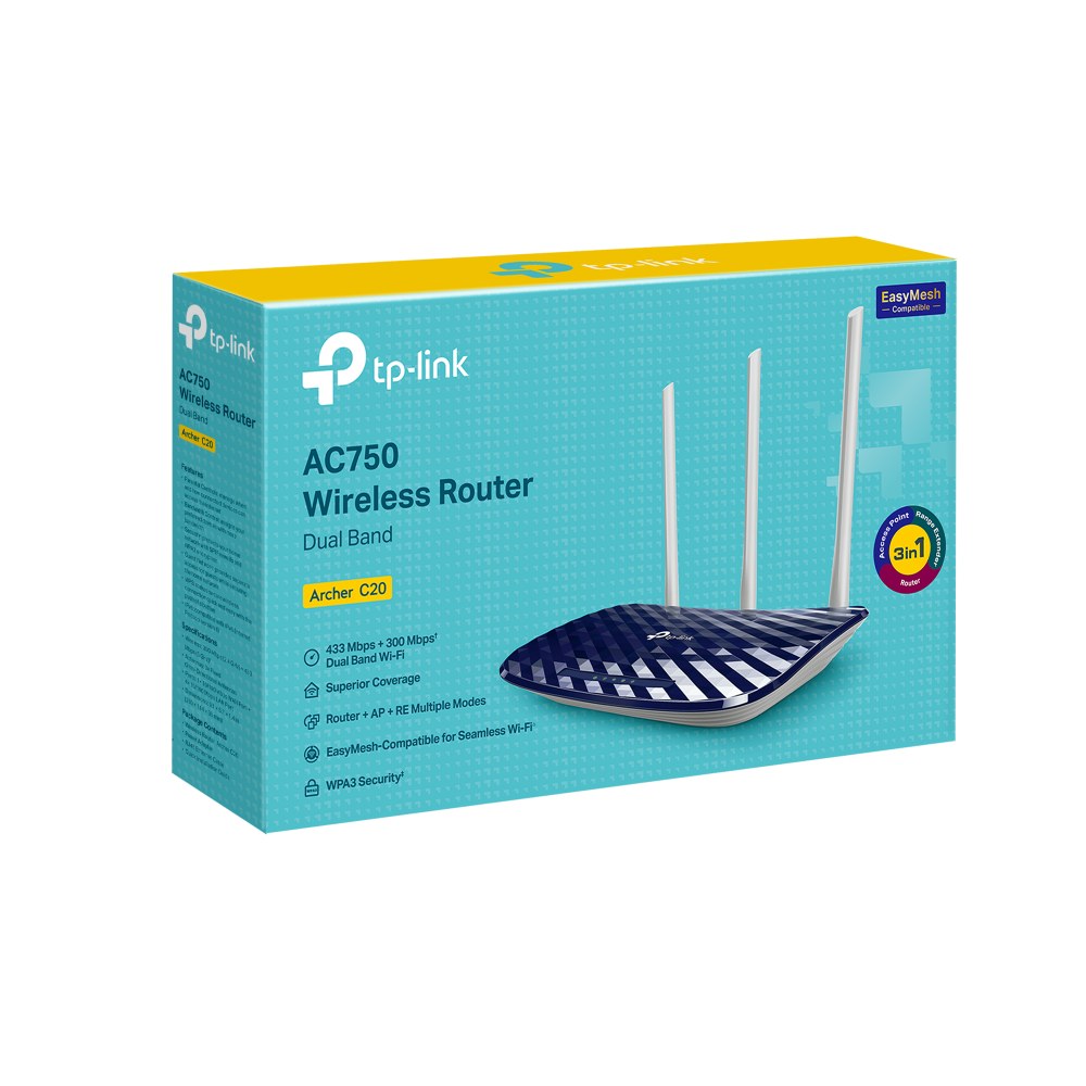 Фото Маршрутизатор TP-Link Беспроводный Archer C20(RU)/(EU)