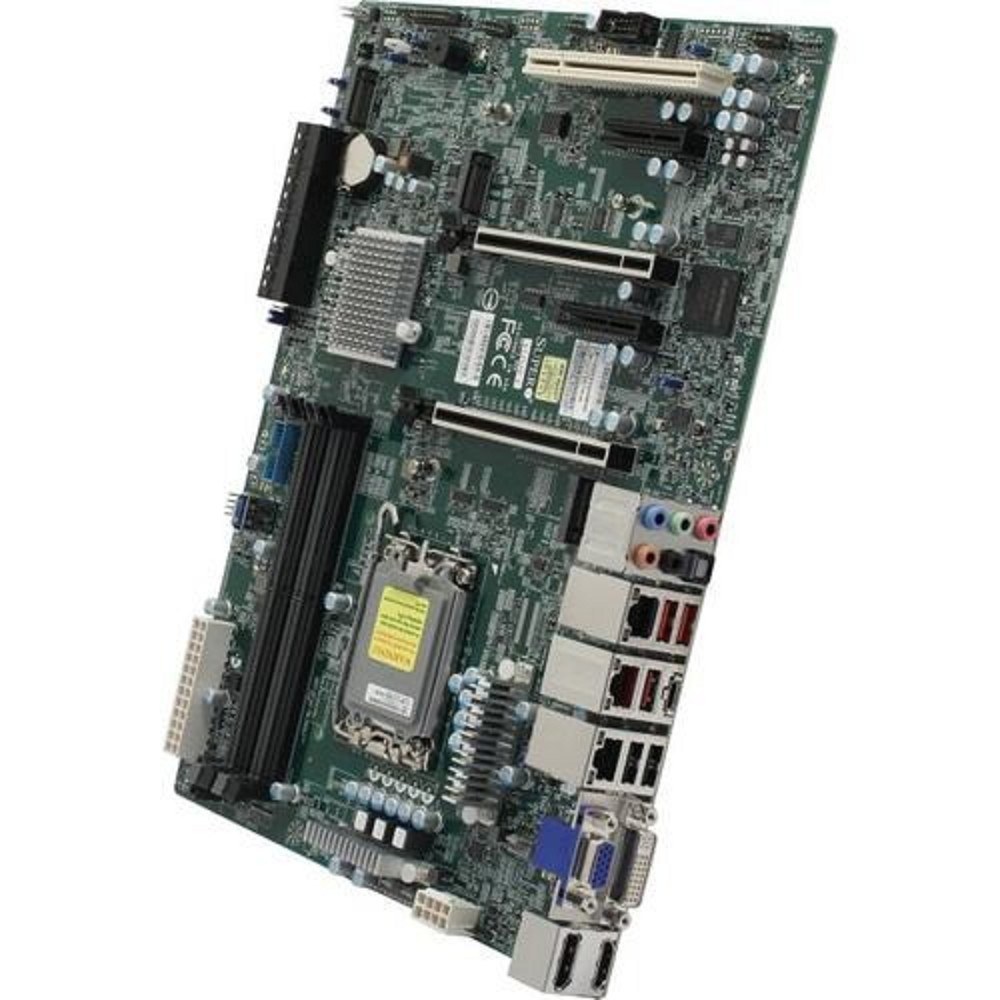Фото Материнская плата серверная Supermicro MBD-X13SAE-F-B, LGA 1700, Intel W680, 4xDDR5 ECC/non-ECC, 8xSATA-III, 3xM.2 PCIe, 2xPCI-E 5.0 x16, 2xPCI-E x4, 2xGigabit LAN, 1x2.5Gb LAN, 4xUSB-A 3.2 Gen 2, 1xUSB-C, 1xVGA, 1xDVI-D, 1xDP, 1xHDMI, ATX