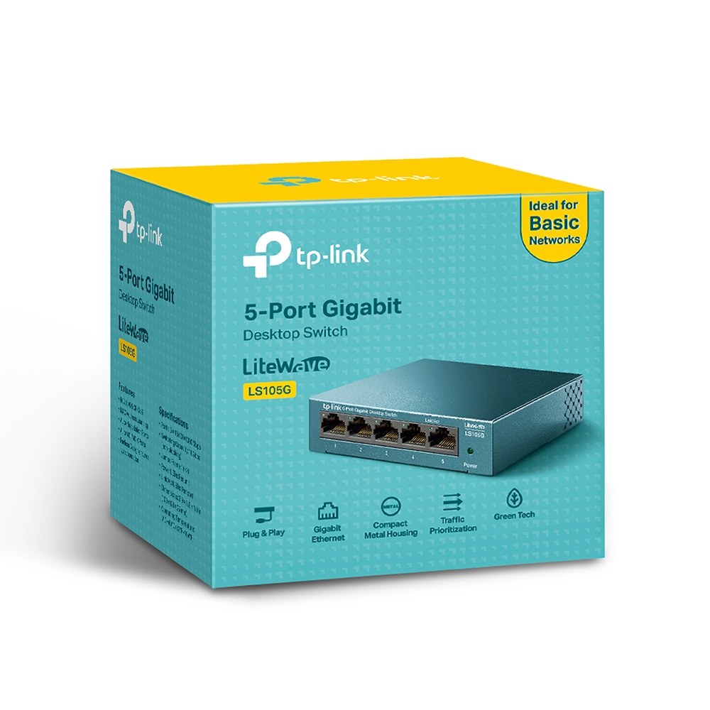 Фото Коммутатор TP-Link 5 ports Giga Unmanagement switch, 5 10/100/1000Mbps RJ-45 ports