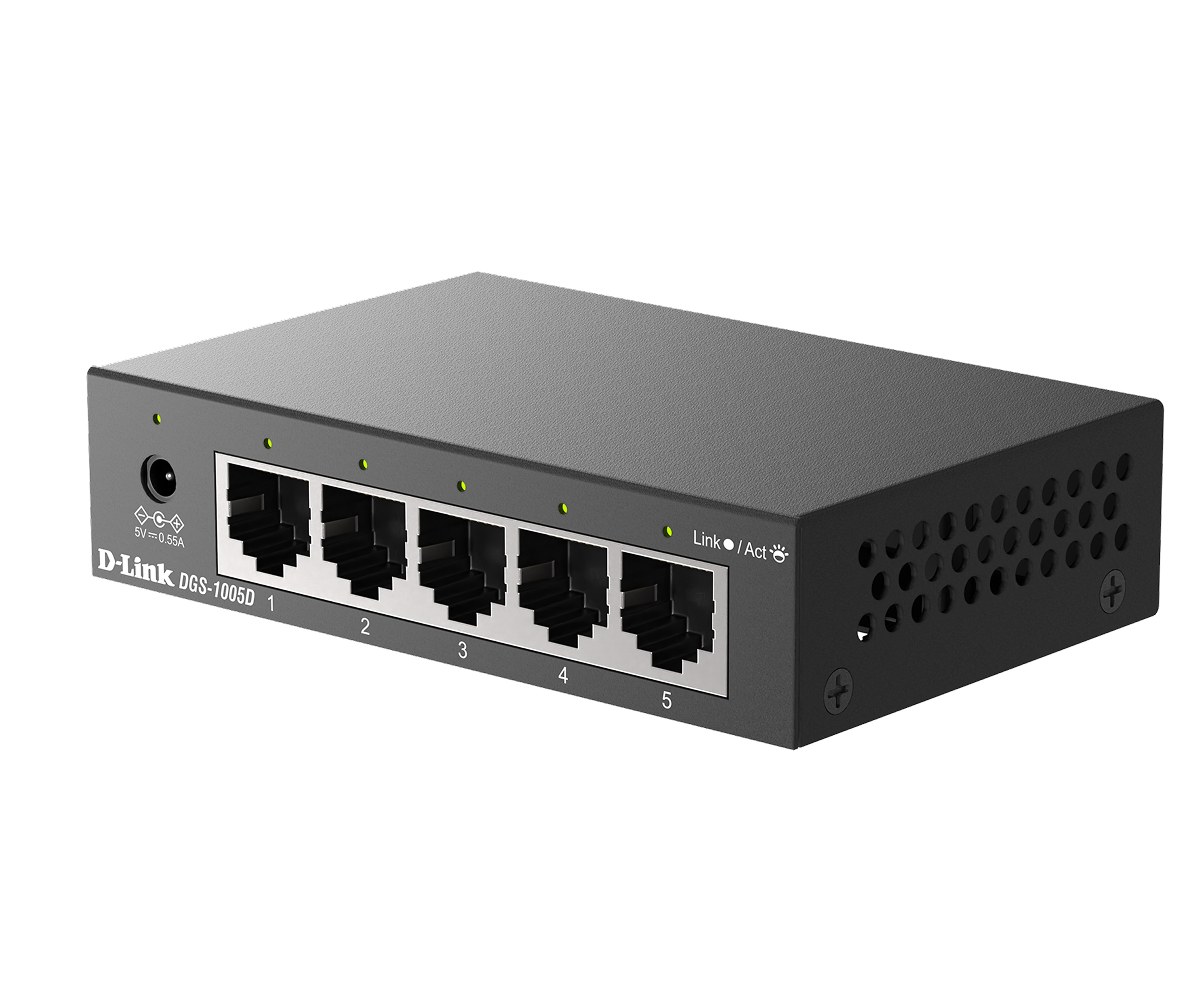 Фото Коммутатор D-Link DGS-1005D, 5×1 Гбит/с, неуправляемый