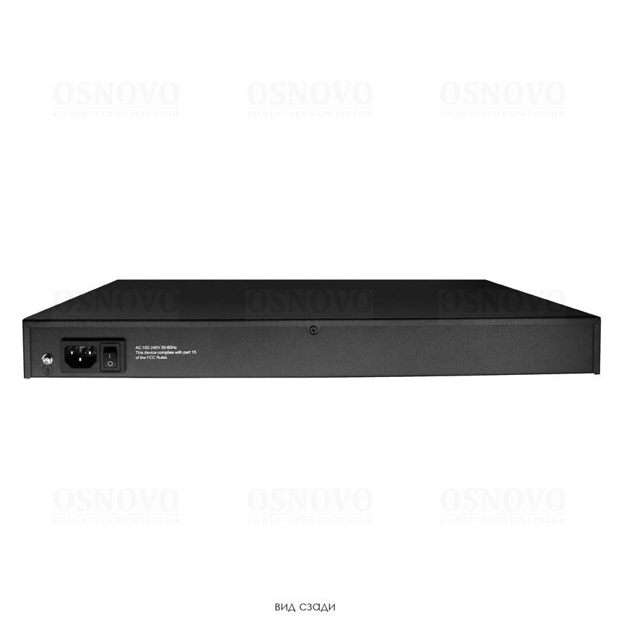 Фото Коммутатор Osnovo SW-62444(400W), 24×100 Мбит/с PoE + 4×1 Гбит/с Combo, неуправляемый