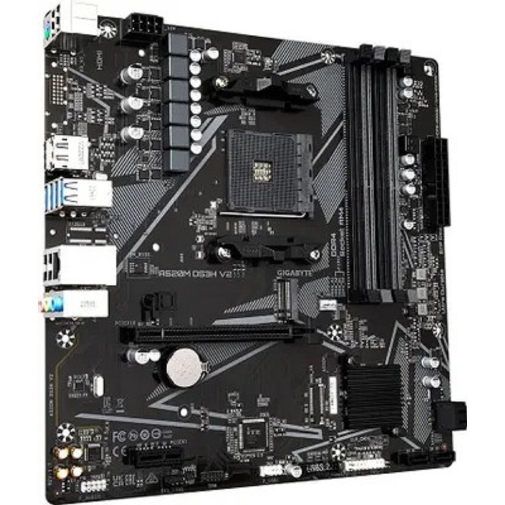 Фото Материнская плата Gigabyte A520M DS3H V2 (V1.1), AM4, AMD A520, 4xDDR4, 4xSATA, 1xM.2, 1xPCIe 3.0 x16, 1xDP, 1xHDMI, 1x 1Gb LAN, 4xUSB 2.0, 4xUSB 3.2 Gen 1, 3x3.5 мм, 7.1, mATX