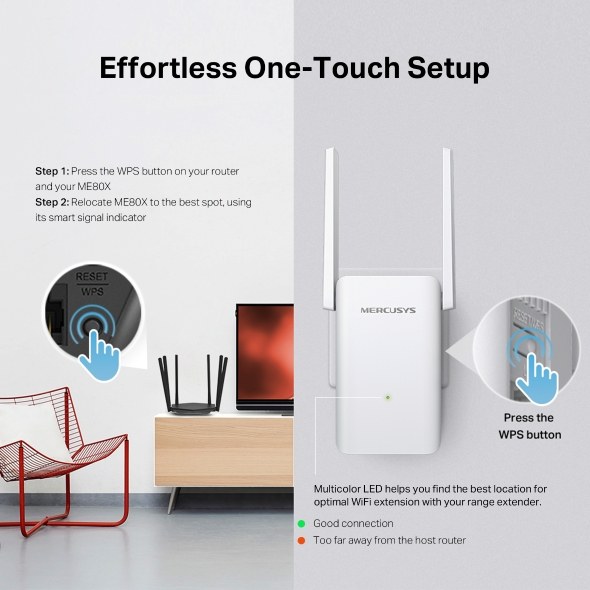 Фото Усилитель Wi-Fi сигнала Mercusys ME80X AX3000