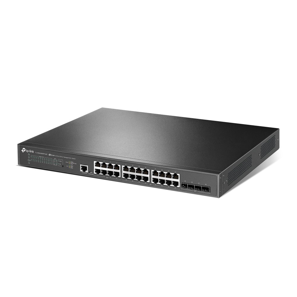 Фото Коммутатор управляемый TP-Link TL-SG3428XPP-M2 JetStream уровня 2+ с 24 портами 2,5 Gbит/с (8 портов PoE++, 16 портов PoE+) и 4 портами SFP+ 10 Gbит/с