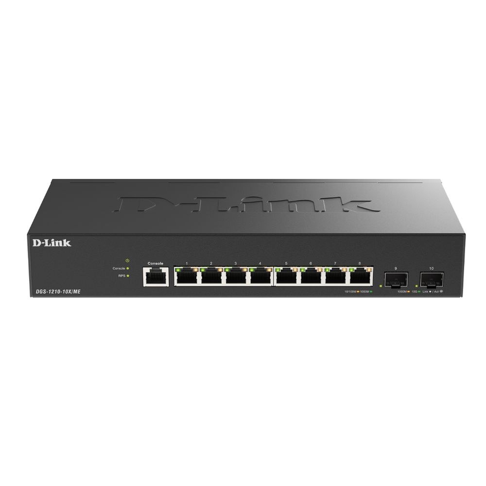 Фото Коммутатор D-Link DGS-1210-10X/ME/C1A 8x1 Гбит/с 2SFP+ управляемый