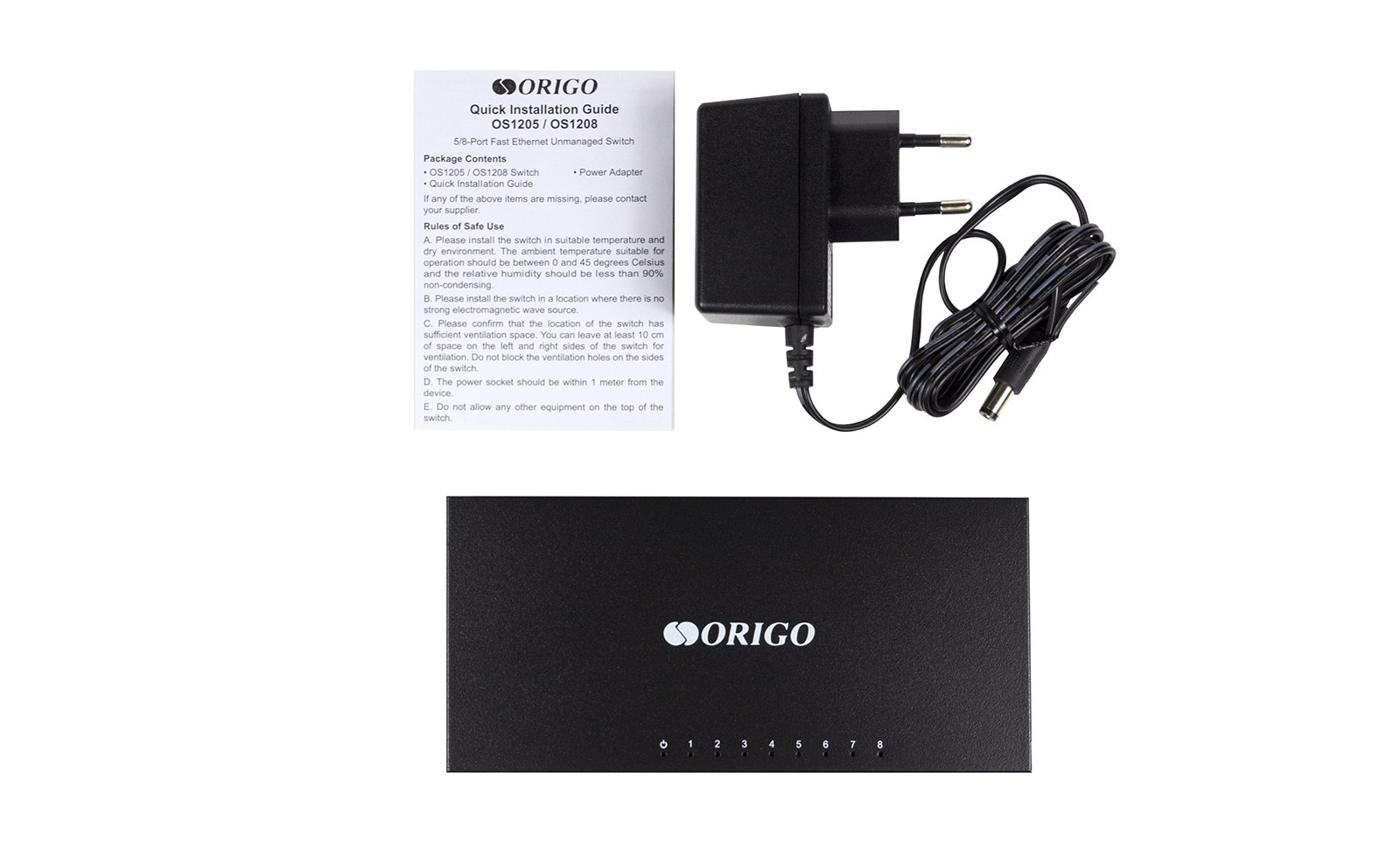 Фото Коммутатор неуправляемый 8-портовый ORIGO OS1208/A1A 10/100 Мбит/с
