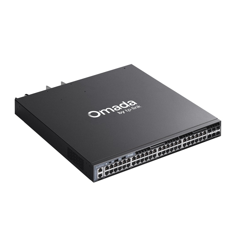 Фото Стекируемый управляемый коммутатор TP-Link SG6654XHP 3го уровня Omada с 48 гигабитными портами PoE+ и 6 портами SFP+