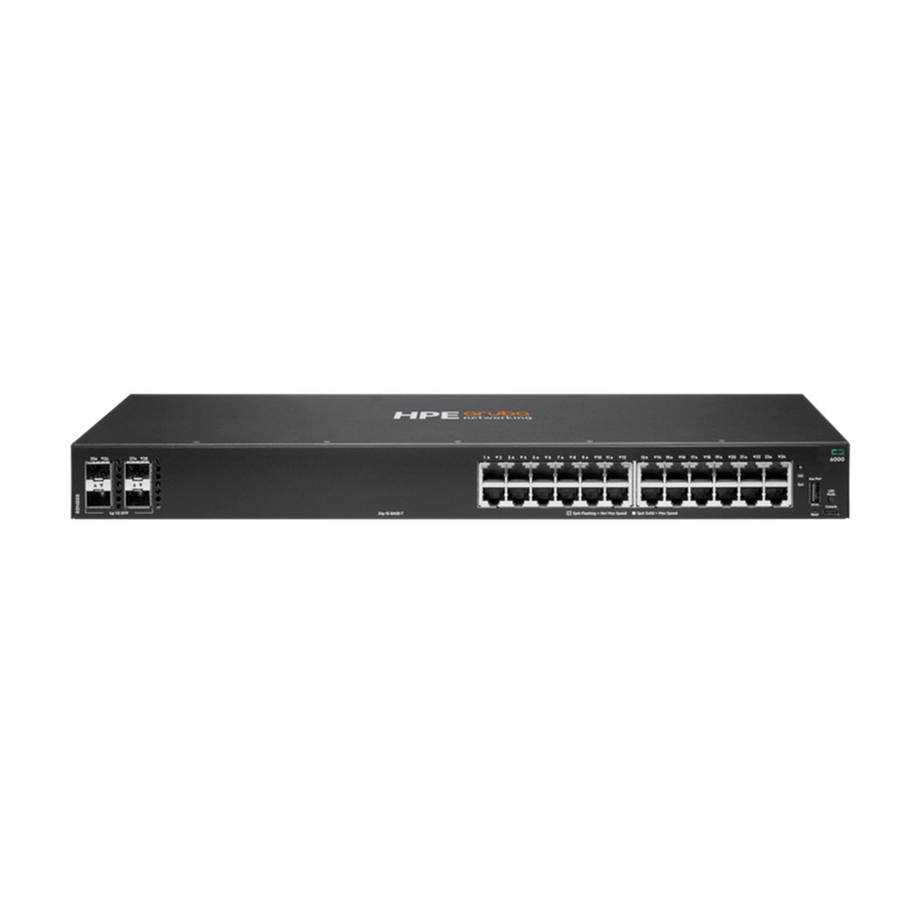 Фото Коммутатор HPE Aruba Networking CX 6000 24G 4SFP, 24×1 Гбит/с + 4×1 Гбит/с SFP, управляемый