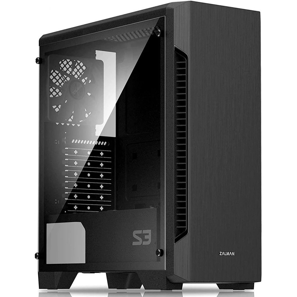 Фото Компьютерный корпус MidiTower Zalman S3 TEMPERED GLASS WINDOW black