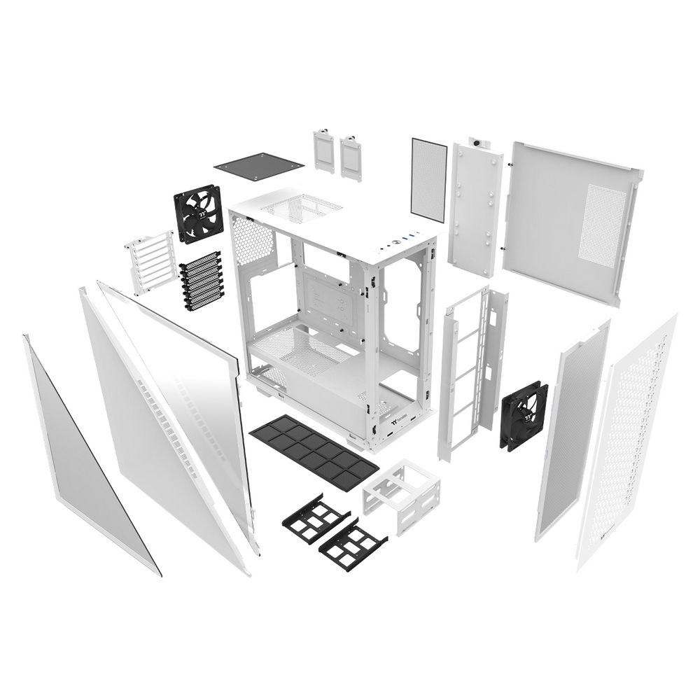 Фото Компьютерный корпус Thermaltake Divider 300 TG Air Snow CA-1S2-00M6WN-02 Snow/Win/SPCC/Tempered Glass*1/Mesh Front Panel/120мм Standard Fan*2 (528610)