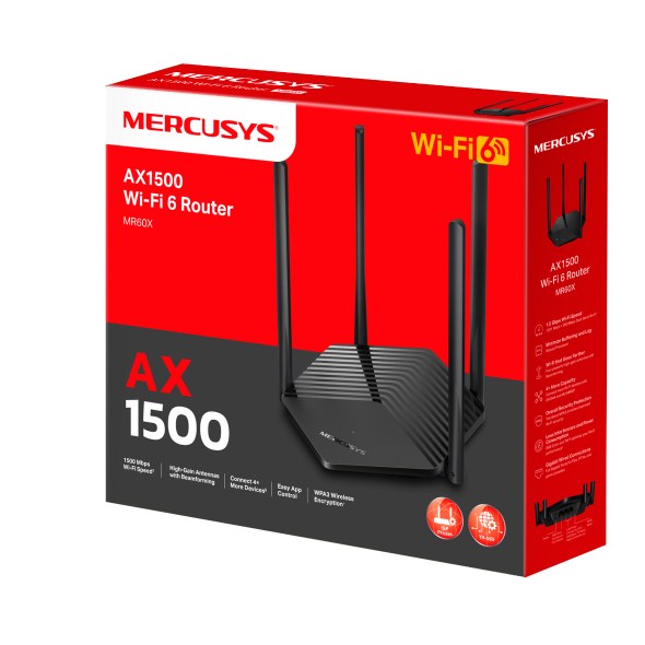 Фото Двухдиапазонный Wi-Fi роутер Mercusys MR60X AX1500