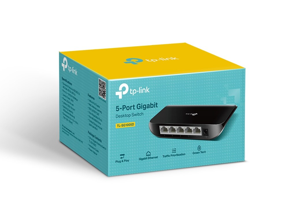 Фото Коммутатор TP-Link SMB TL-SG1005D Коммутатор 5-port Gigabit Switch, plastic case
