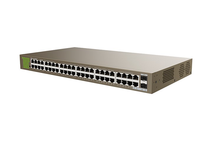 Фото Коммутатор IP-COM G1050F, 48×1 Гбит/с + 2×1 Гбит/с SFP, неуправляемый
