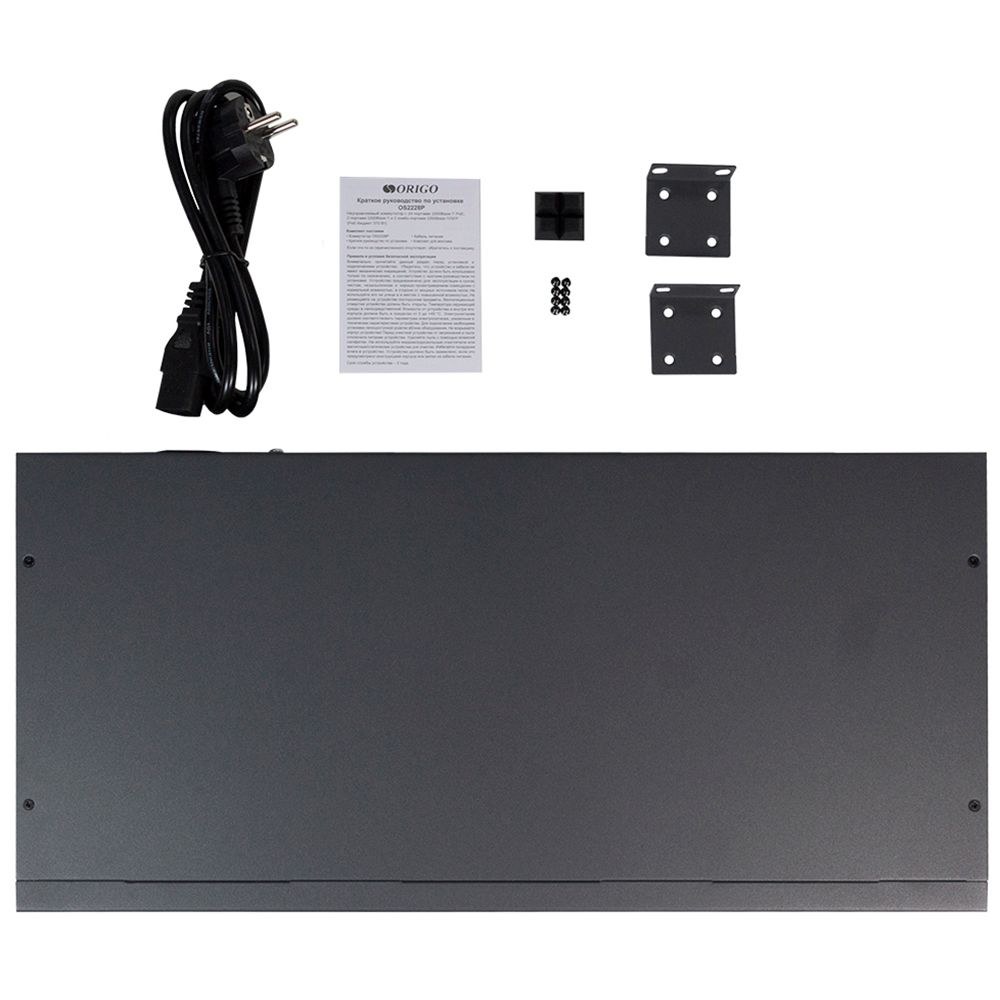 Фото Коммутатор неуправляемый PoE ORIGO Unmanaged Switch 26x1000Base-T (24x1000Base-T PoE), 2xCombo 1000Base-T/SFP, PoE Budget 370W, Long-range PoE up to 250m, 19" w/brackets