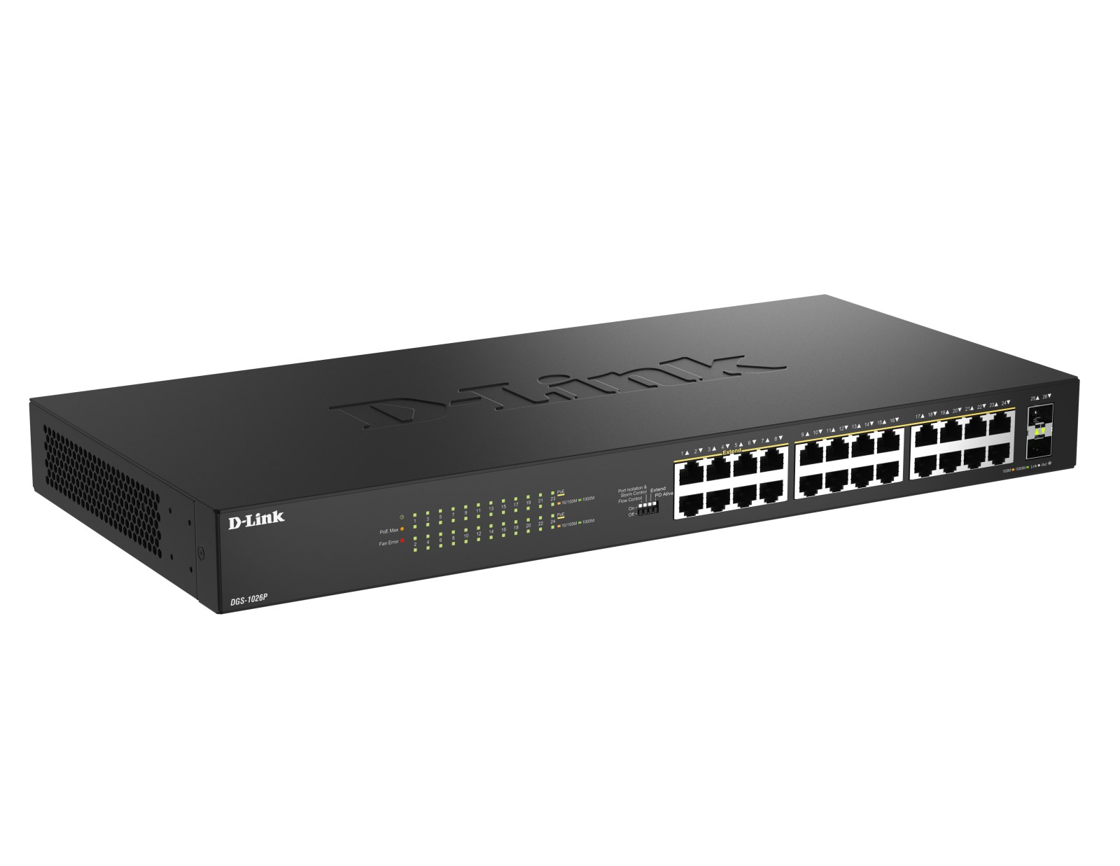 Фото Коммутатор D-Link DGS-1026P DGS-1026P/A1A 24x1 Гбит/с 2SFP 240W неуправляемый