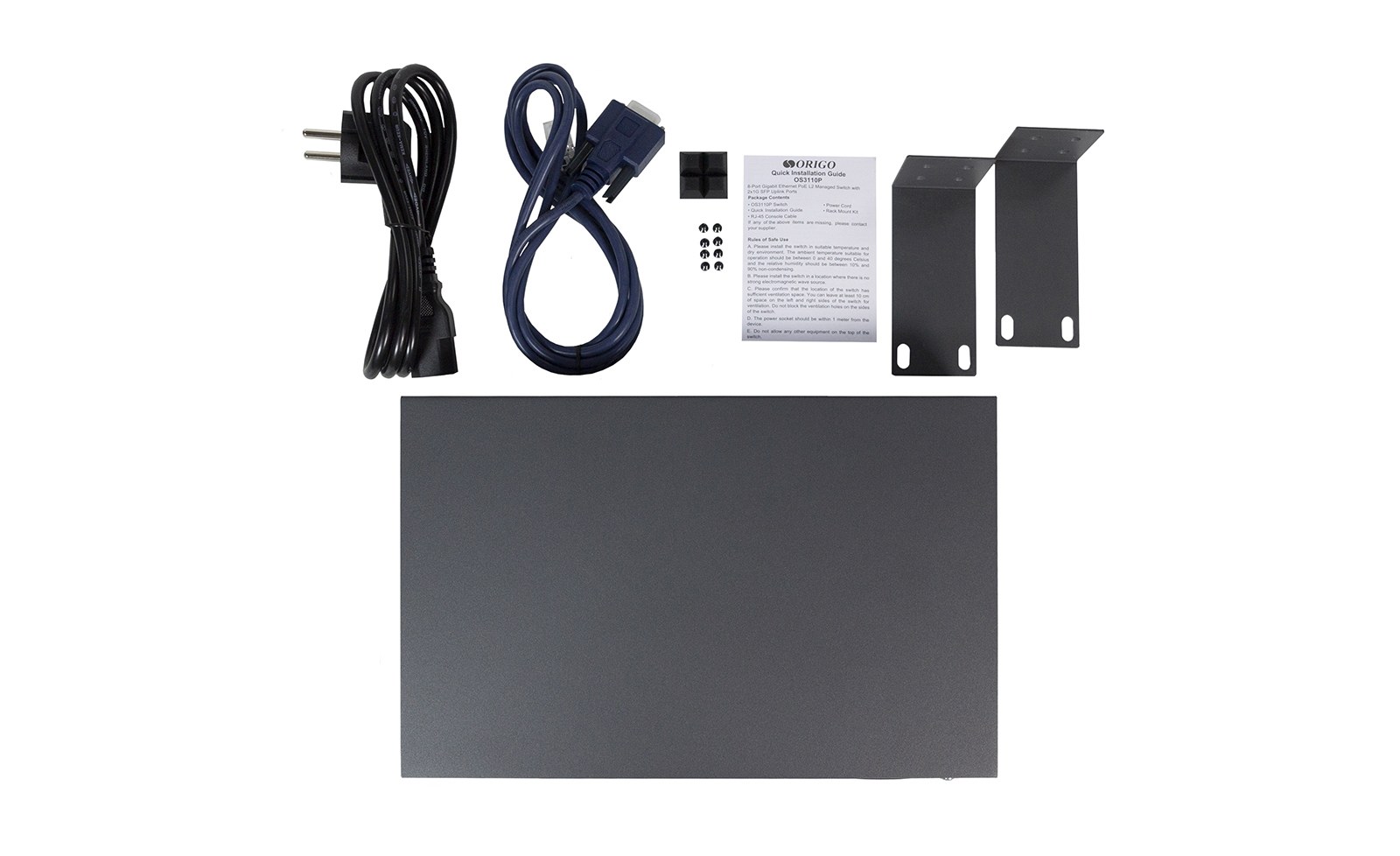 Фото Коммутатор Managed L2 Switch 8x1000Base-T PoE, 2x1000Base-X SFP, PoE Budget 135W, RJ45 Console, 19" w/brackets