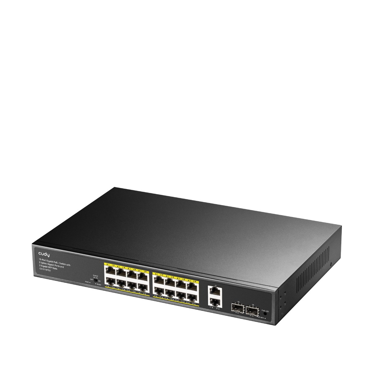 Фото Коммутатор Cudy GS1018PS2, 16×1 Гбит/с, 2×1 Гбит/с Combo (RJ-45/SFP), 2×1 Гбит/с SFP