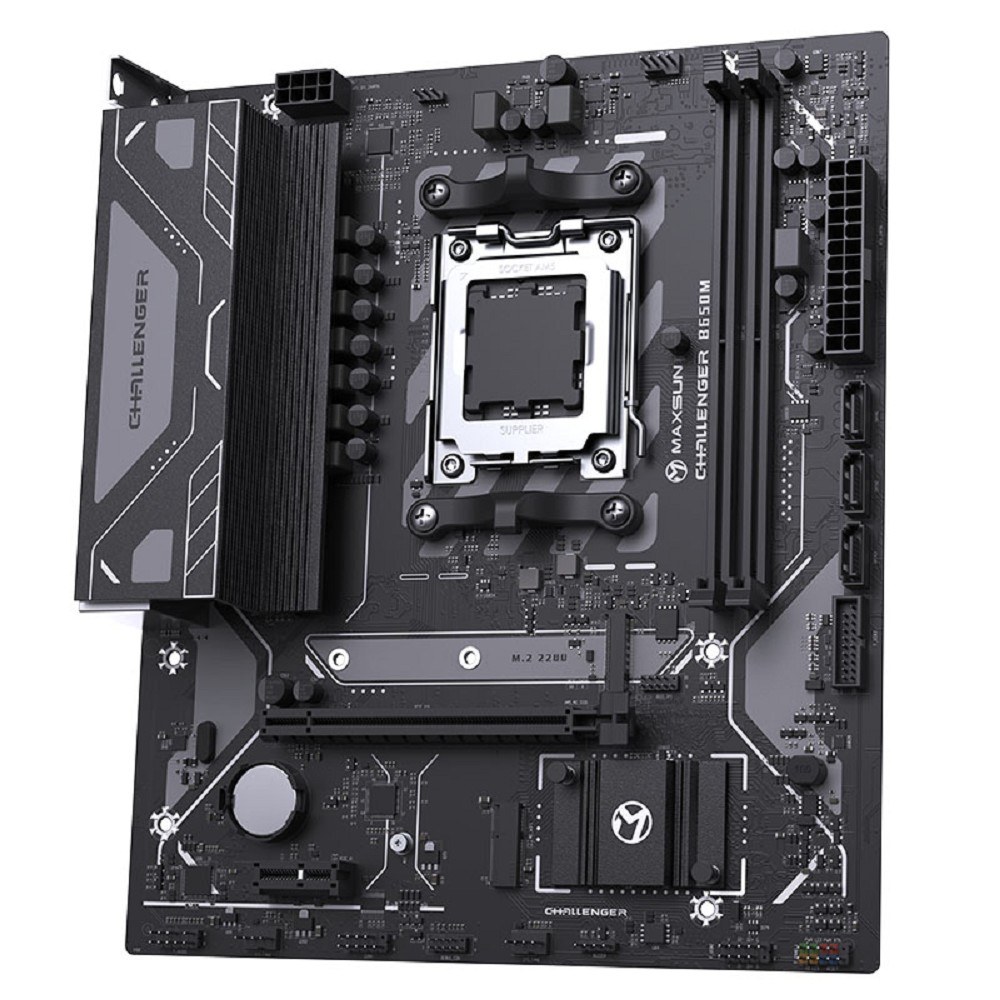 Фото Материнская плата Maxsun MS-Challenger B650M V2, AM5, AMD B650, 2xDDR5, 3xSATA, 1xM.2, 1xPCIe 4.0 x16, 1xPCIe 3.0 x1, 1xDP, 1xHDMI, 1xRJ45, 4xUSB-A 5Gbps, 2xUSB-A 2.0, 3x3.5 мм, 5.1, mATX