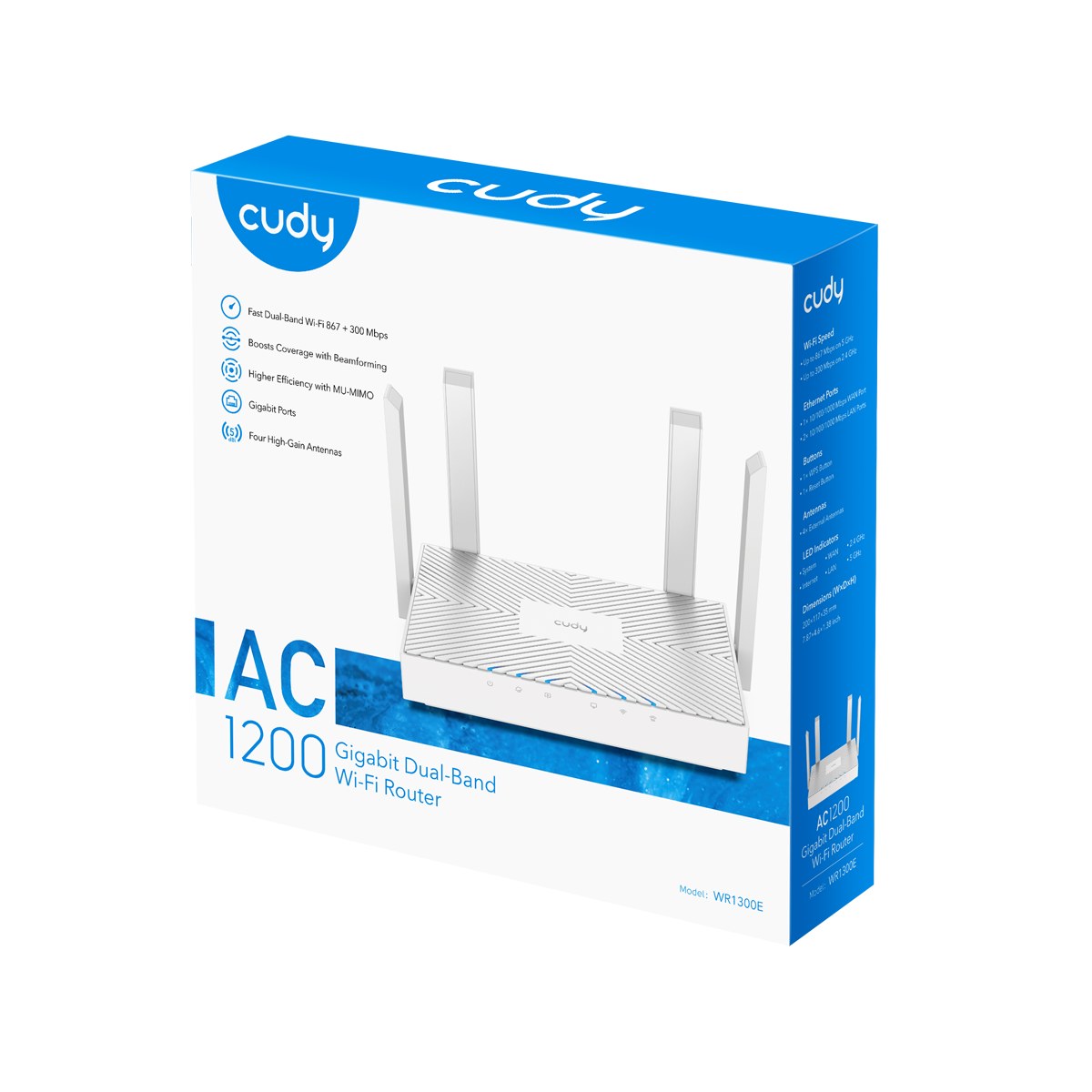 Фото Роутер беспроводной Cudy WR1300E AC1200 10/100/1000 белый