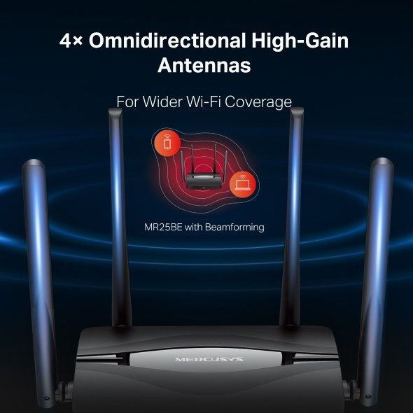 Фото Двухдиапазонный роутер Wi-Fi 7 Mercusys MR25BE BE3600