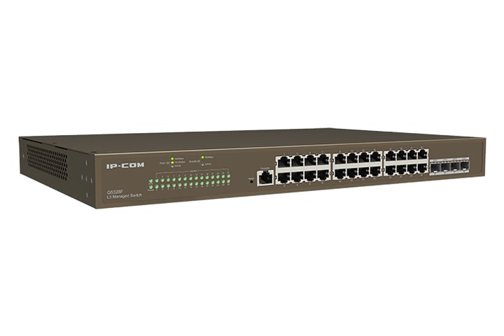 Фото Коммутатор IP-COM G5328F, 24×1 Гбит/с + 4×1 Гбит/с SFP, управляемый