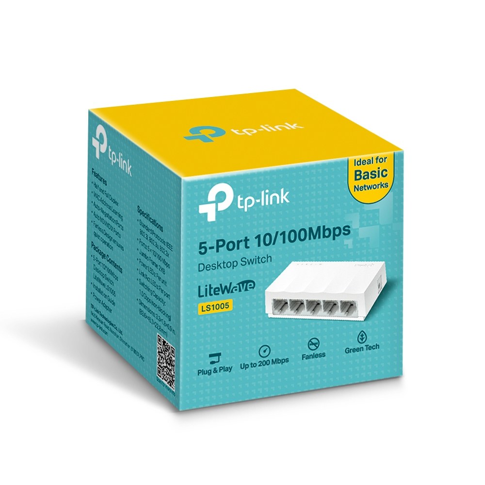 Фото Коммутатор TP-Link LS1005, 5 портов Ethernet 100 Мбит/с