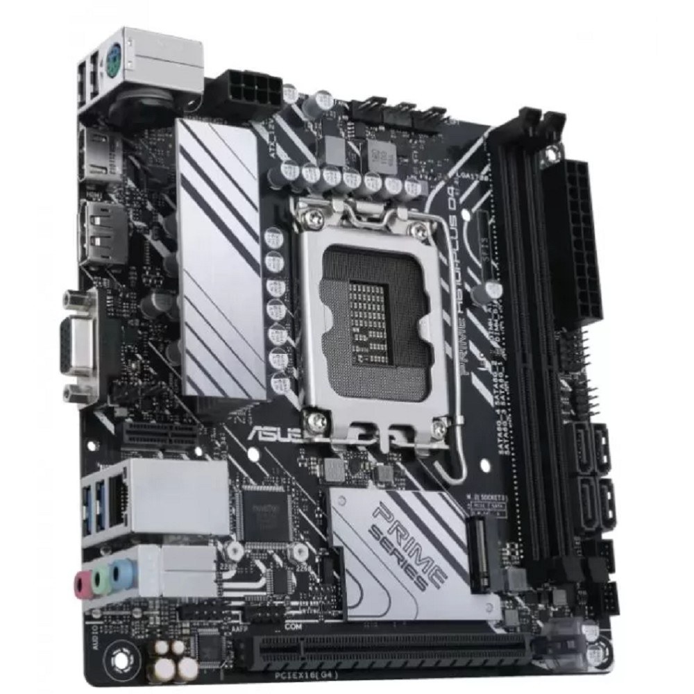 Фото Материнская плата Gigabyte H610I, LGA 1700, Intel H610, 2xDDR5, 4xSATA, 1xM.2, 1xPCIe 4.0 x16, 1xHDMI, 1xVGA, 2xDP, 1x 1Gb LAN, 2xUSB-A 3.2 Gen 1, 4xUSB-A 2.0, 3x 3.5 мм, 7.1, Mini-ITX