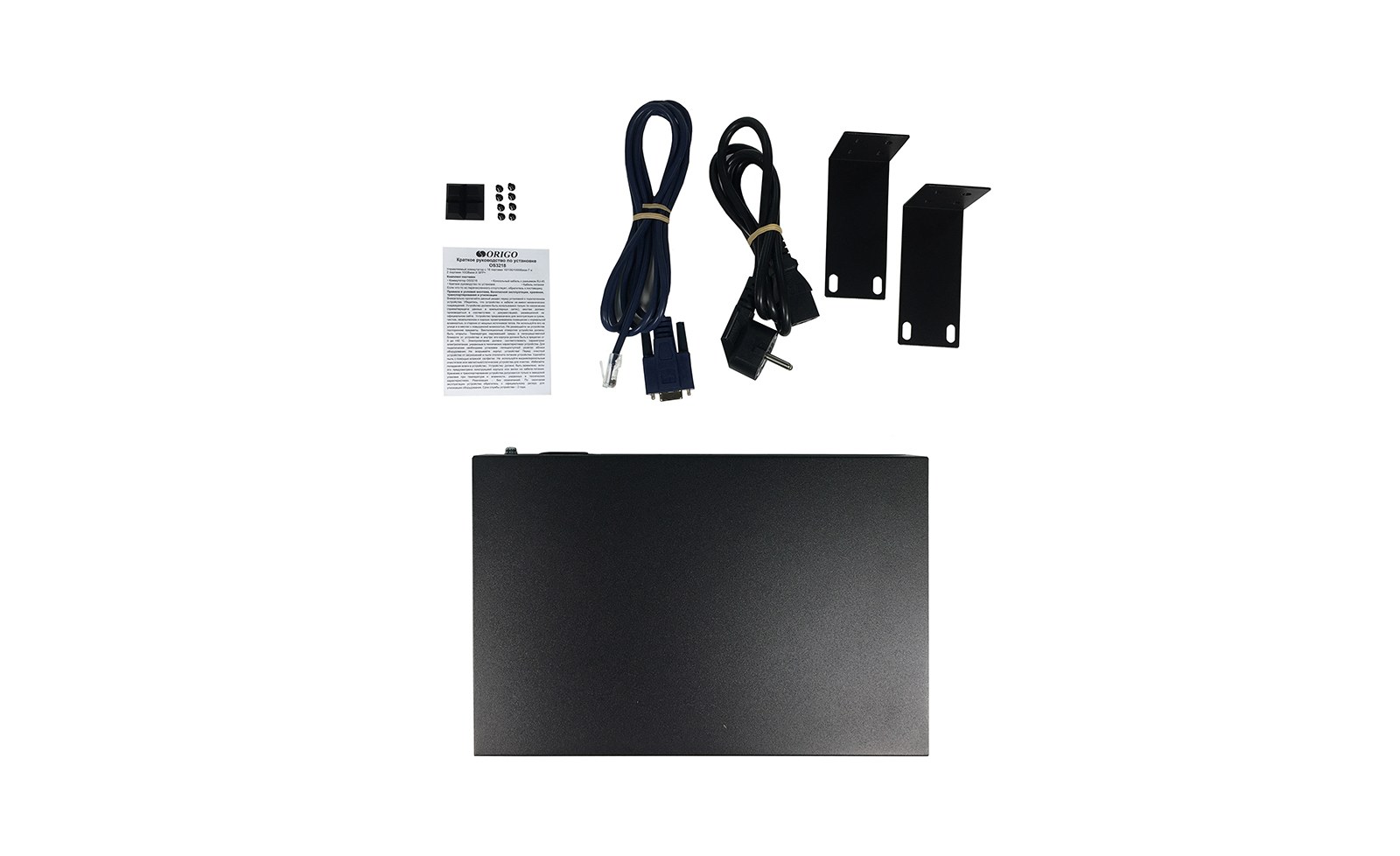 Фото Коммутатор управляемый ORIGO OS3218/A1A, L3, 16x1000Base-T, 2x10Gbase-X SFP+, консольный порт RJ-45, комплект для установки в 19" стойку