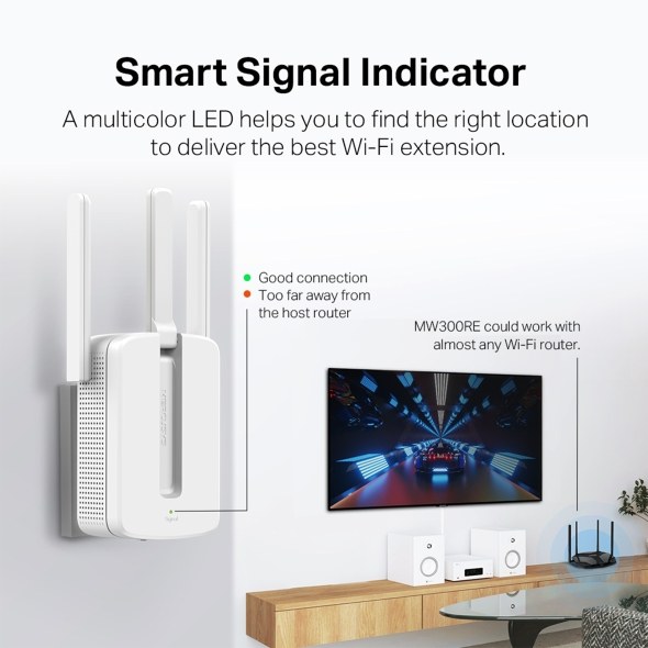 Фото Усилитель Mercusys MW300RE 300Mbps Wi-Fi Range Extender