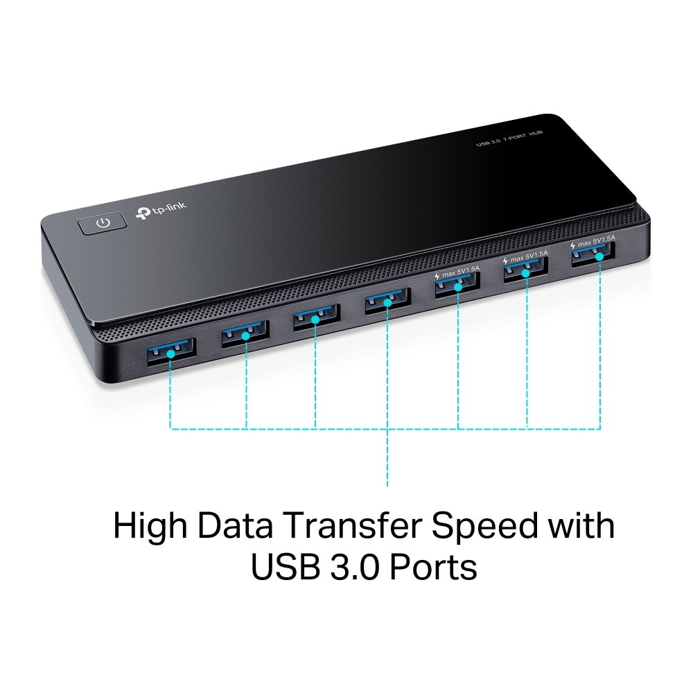 Фото Сетевое оборудование TP-Link UH700 7 ports USB 3.0 Hub,Desktop, a 12V/2.5A Power Adapter included