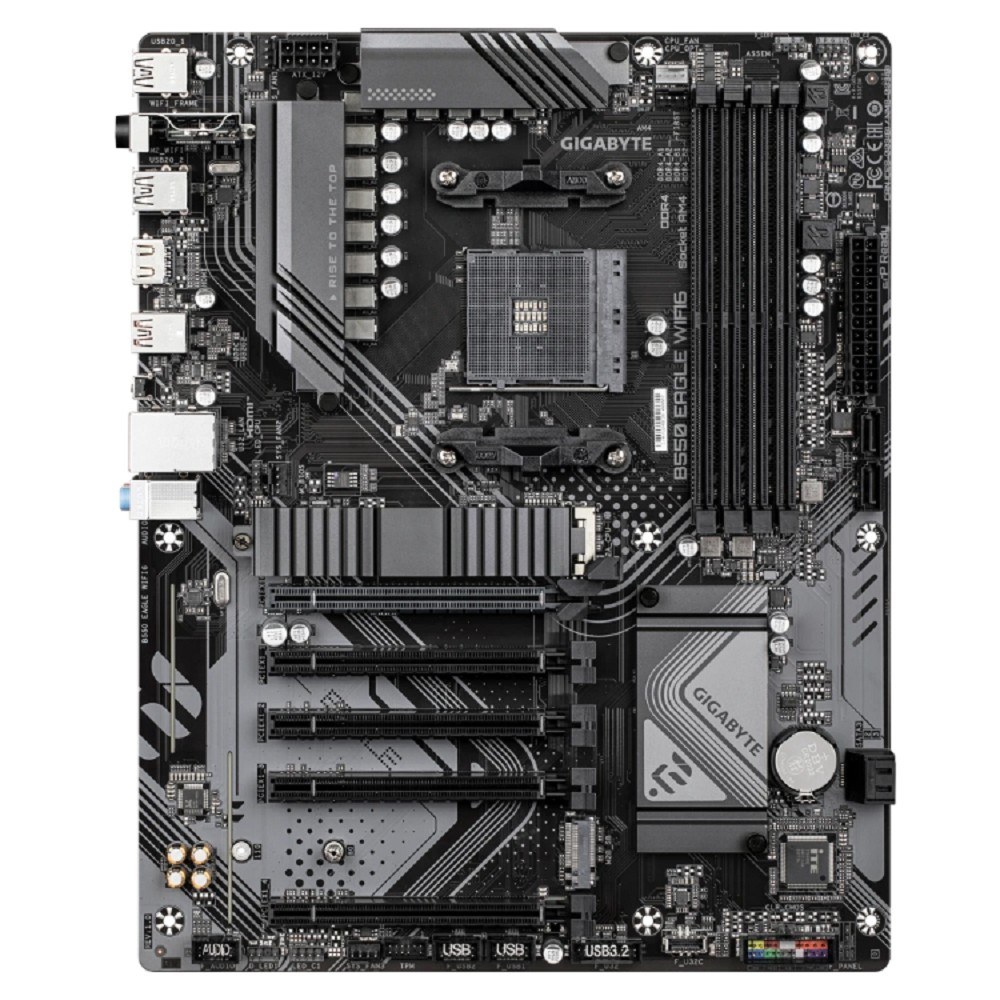 Фото Материнская плата Gigabyte B550 EAGLE WIFI6, AM4, AMD B550, 4xDDR4, 4xSATA, 2xM.2, 1xPCIe 4.0 x16, 4xPCIe 3.0 x16, 1xHDMI, 1x 1Gb LAN, 1xUSB-C 3.2 Gen 1, 1xUSB-A 3.2 Gen 2, 2xUSB-A 3.2 Gen 1, 4xUSB-A 2.0, 3x3.5 мм, 7.1, ATX
