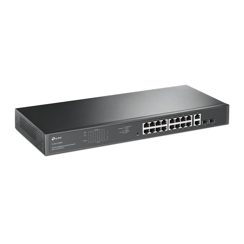Фото Коммутатор 16-port Gigabit PoE Easy Smart switch, 802.3af on ports 1-16, PoE budget 192 watts, desktop and rack-mountable