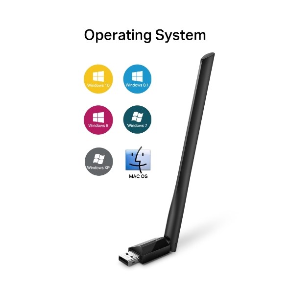 Фото Беспроводный двухдиапазонный USB2.0 адаптер TP-Link Archer T2U Plus, 433 Мбит/с + 200 Мбит/с