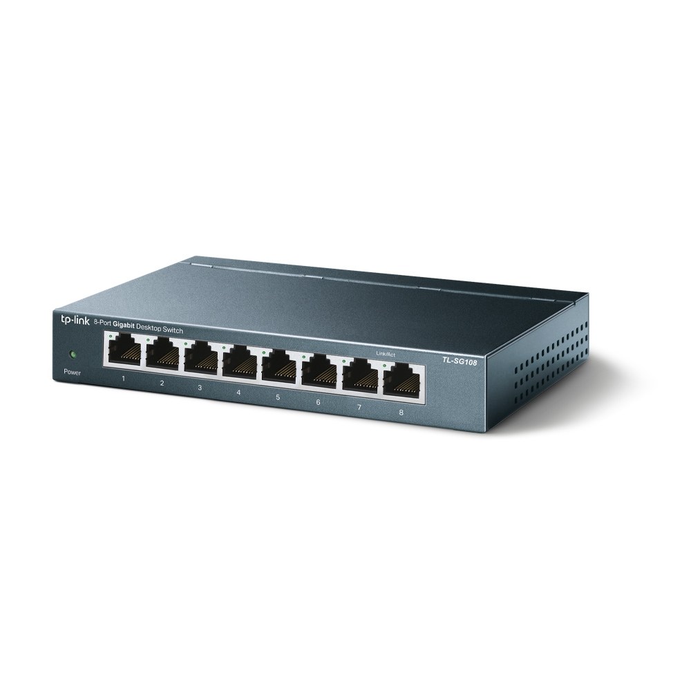 Фото Коммутатор TP-Link SMB TL-SG108 8-port Desktop Gigabit Switch, 8 10/100/1000M RJ45 ports,metal case