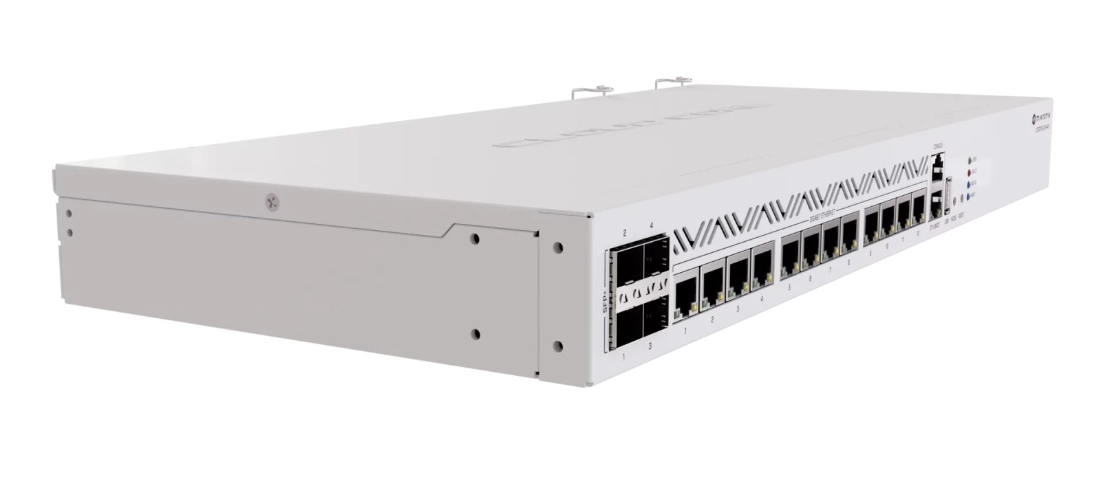 Фото Маршрутизатор Mikrotik CCR2116-12G-4S+, 13×1 Гбит/с + 4×10 Гбит/с SFP+, управляемый