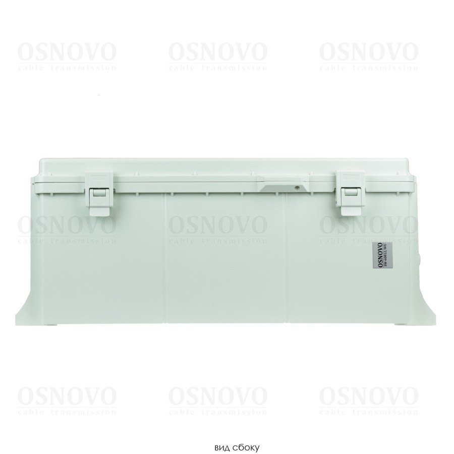 Фото Уличный PoE коммутатор Osnovo SW-60812/WU на 11 портов с термостабилизацией и резервным питанием (АКБ - 2,2Ач). Порты: 6xFE (10/100Base-T) с PoE (до 30W) + 2xFE (10/100Base-T) с PoE (до 60W) + 1xGE (10/100/1000Base-T) + 2xGE SFP (1000Base-X)